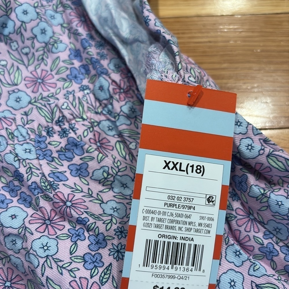 Cat & Jack Blue and Purple Floral Blouse - Picture 3 of 3